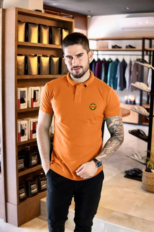 Cotton Solid Half Sleeves Mens Polo T-Shirt